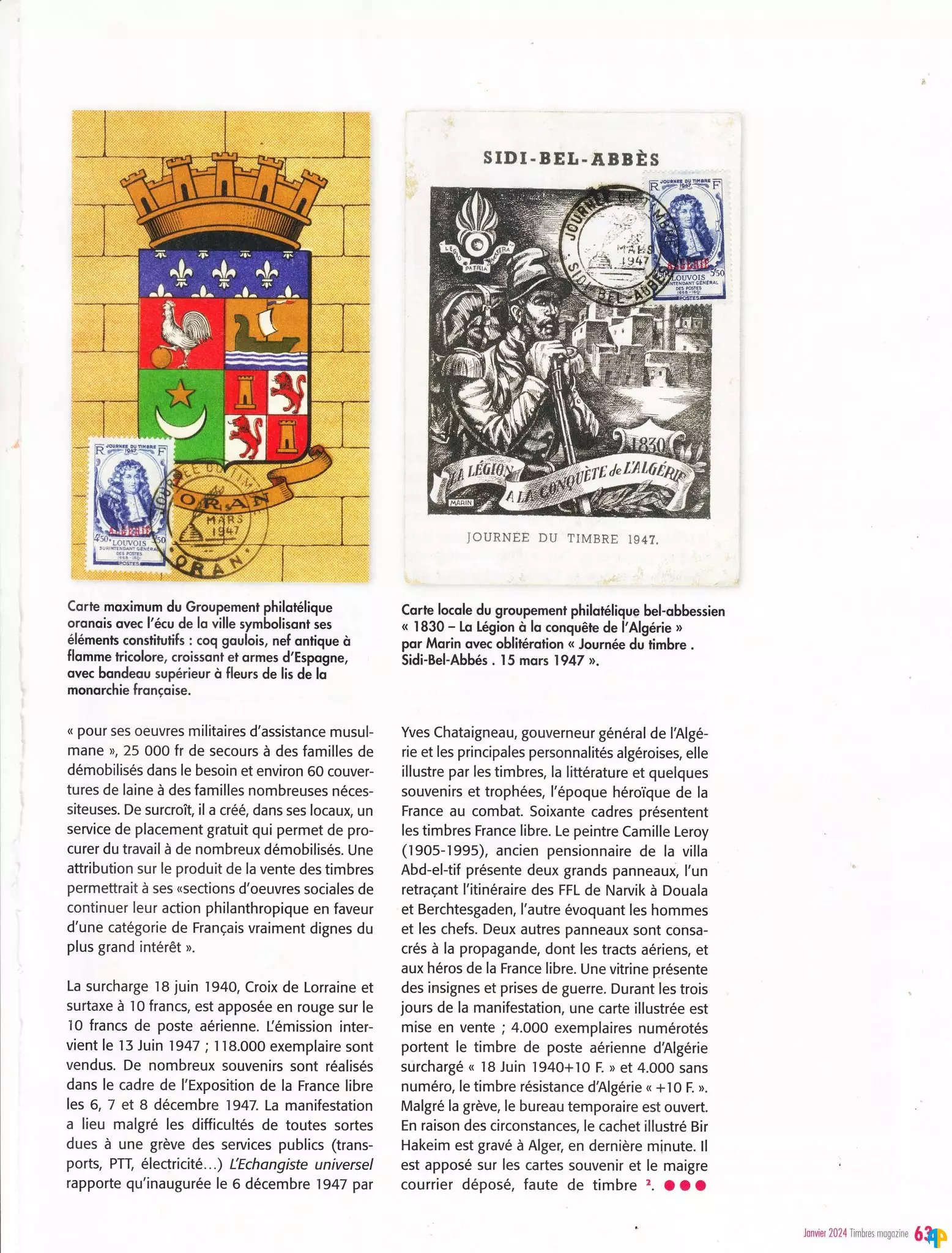 Algérie 1945-1858 : Philatélie et timbres à surtaxe (2ème partie)