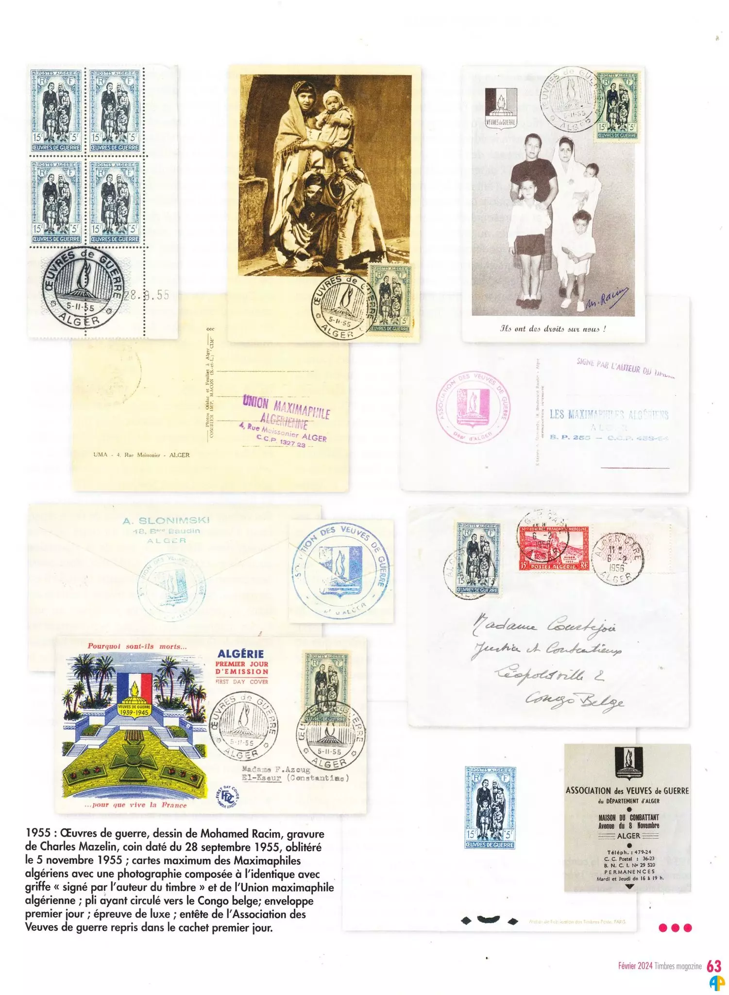 Algérie 1945-1958 : Philatélie et timbres à surtaxe (3ème partie)
