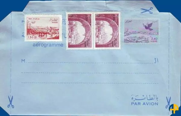 Aérogramme n° 2 avec appoint de timbres