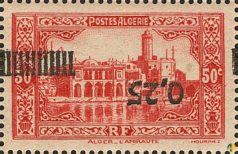 Variété surcharge renversée - 148b (Y&T), 145d (Dallay)