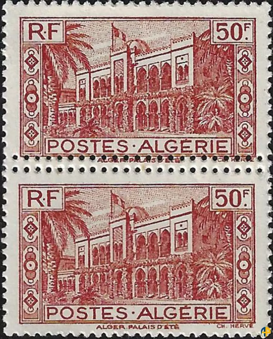 Variété double piquage horizontal - 202a (Y&T)