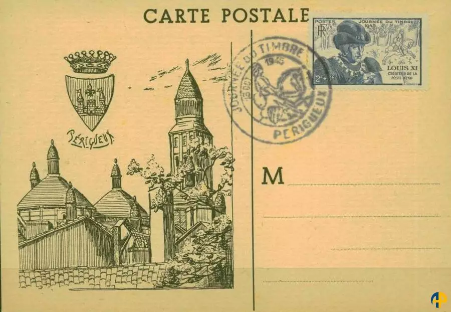 Carte Postale Journée du Timbre de 1946 du Timbre Poste de France n° 743