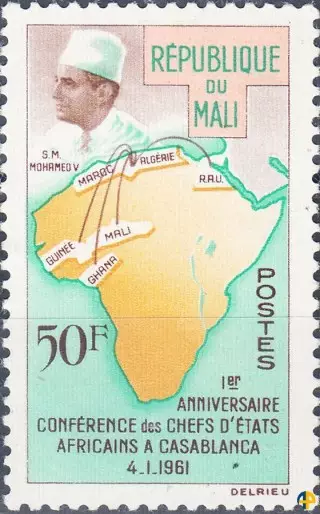 1er anniversaire conférence des chefs d'états africains à Casablanca le 4.1.1961