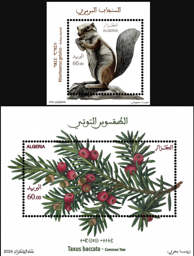2024 Emission n° 23 - Faune et Flore - L'écureil de barbarie (Atlantoxerus getulus ) et L'If Commun (Taxus Baccata)